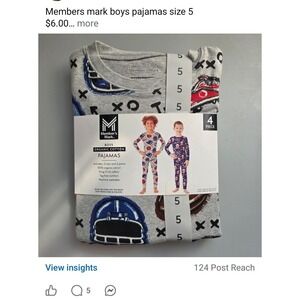 Member's Mark Boys Organic Cotton Pajamas 4-Piece, 100% Organic Cotton